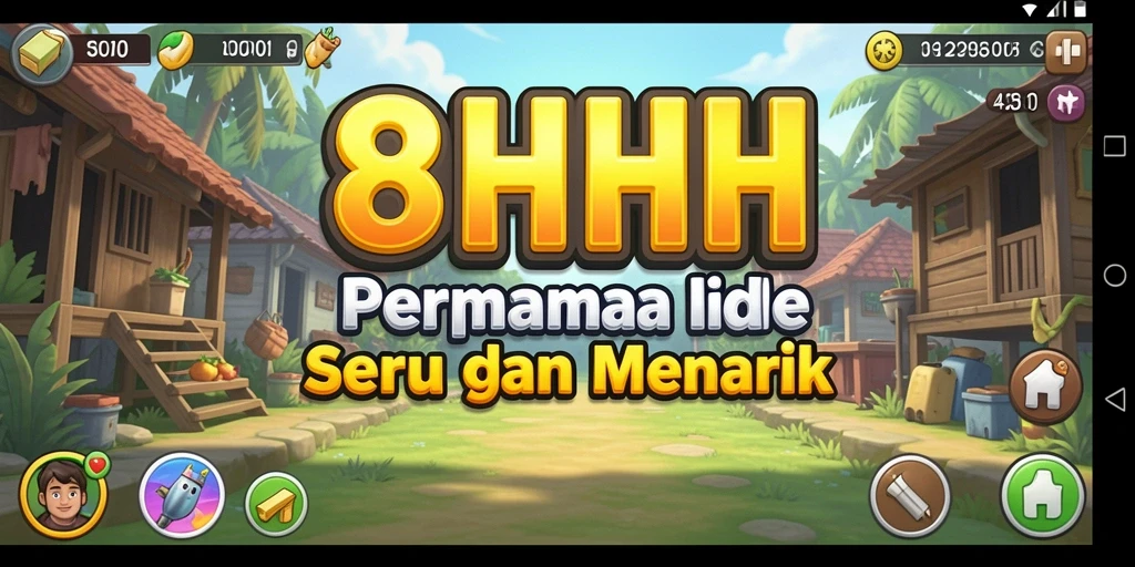 Tampilan menarik dari gameplay 8HHH yang menggambarkan kemajuan Idle.
