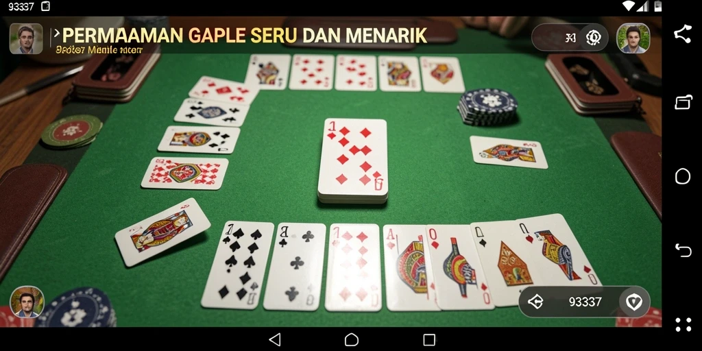 Tampilan gameplay seru dalam permainan Gaple 93337.