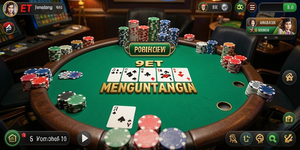 Tampilan gameplay poker yang mendebarkan di 9ET.