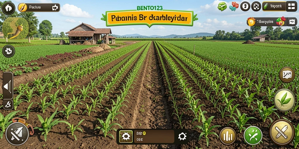 Screenshot utama BENTO123 menampilkan permainan pertanian yang menawan.