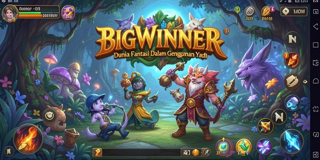 Tangkapan layar menunjukkan aksi epik dalam BIGWINNER, game MMORPG yang seru.