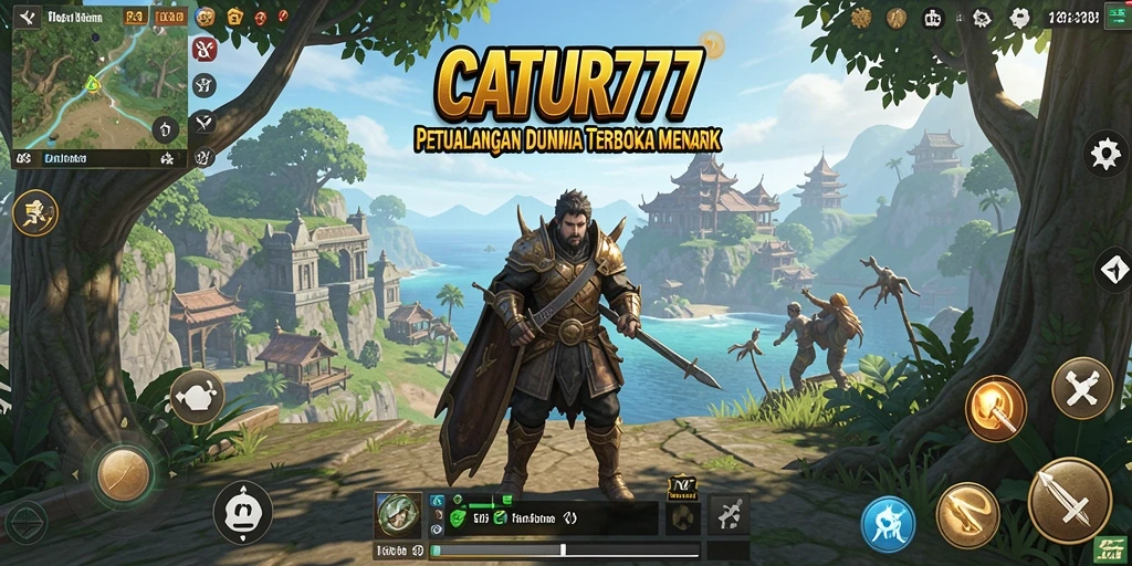 Screenshot gameplay menunjukkan petualangan seru di dunia terbuka.