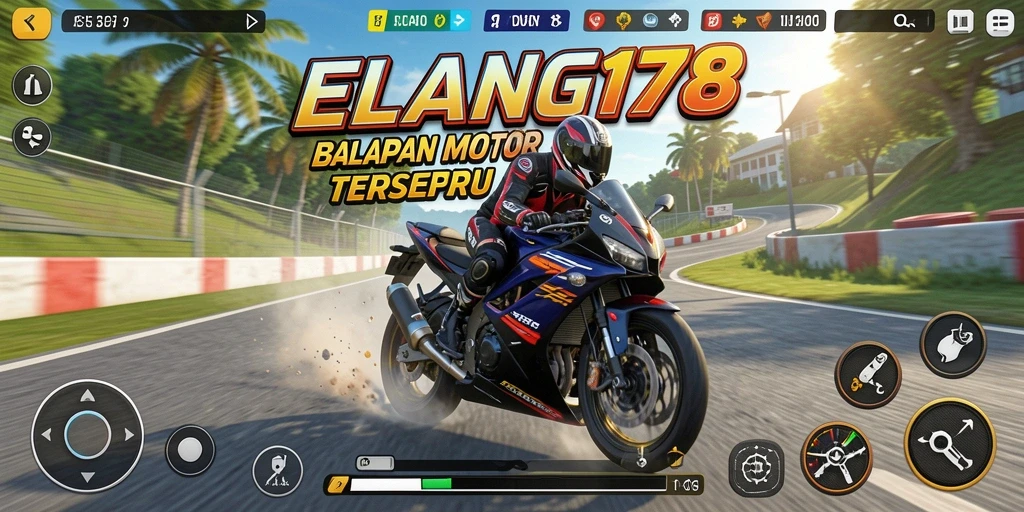 Screenshot ELANG178 menampilkan balapan motor yang seru dan mendebarkan.