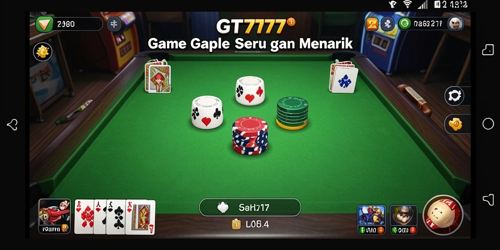 Tampilan gameplay Gaple GT777 yang seru dan interaktif.