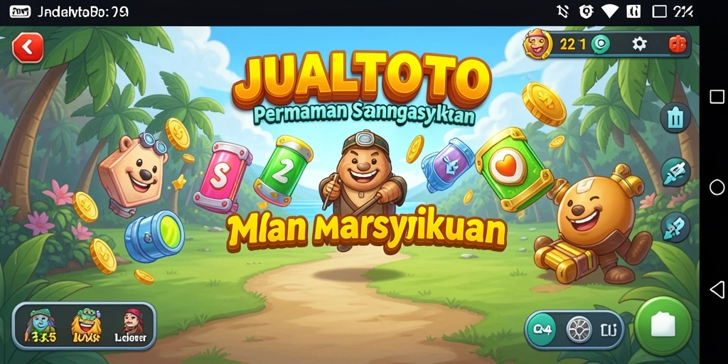 Tampilan gameplay seru dari JUALTOTO yang penuh warna.