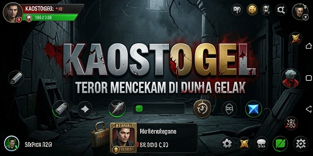 Tampilan gameplay KAOSTOGEL dengan suasana Horror yang mencekam.