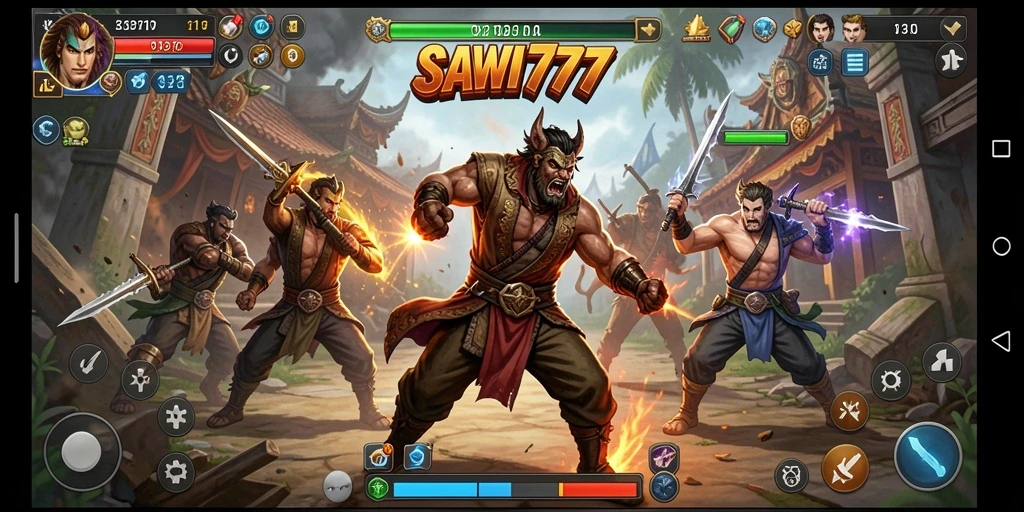 Screenshot menunjukkan aksi pertarungan dalam game SAWIT777 yang seru.