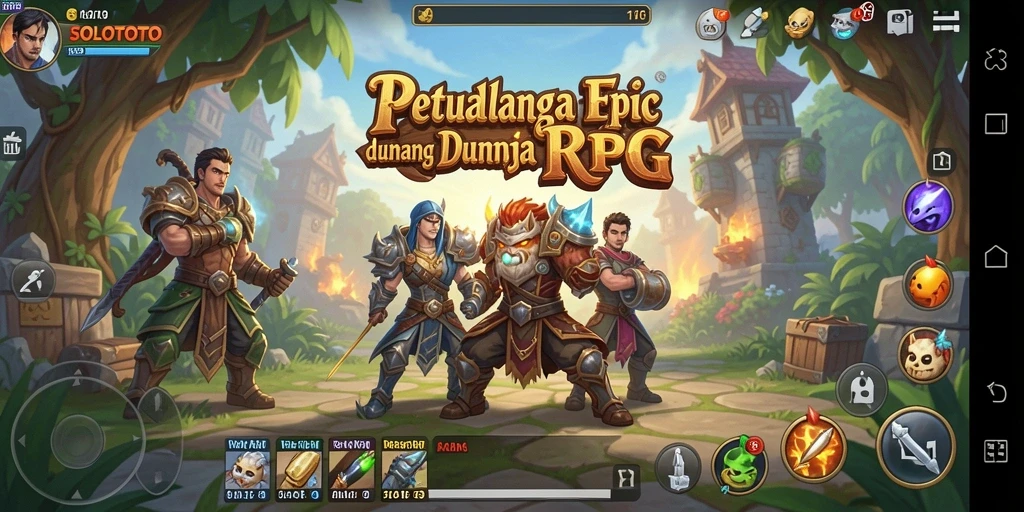 Tangkapan layar gameplay SOLOTOTO menunjukkan aksi pertempuran yang mendebarkan.