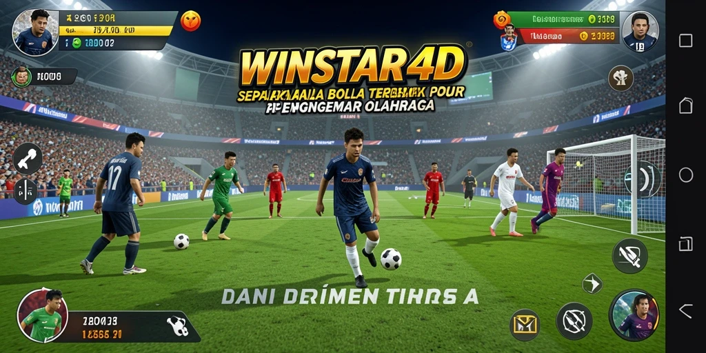 Screenshot gameplay yang menampilkan aksi sepak bola yang mendebarkan