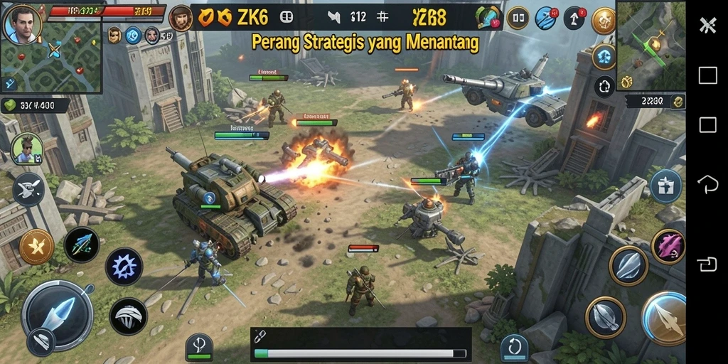 Tampilan utama game ZK6 dengan pertempuran strategi yang seru.